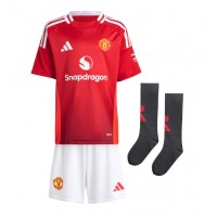 Manchester United Alejandro Garnacho #17 Hjemmedraktsett Barn 2024-25 Kortermet (+ Korte bukser)